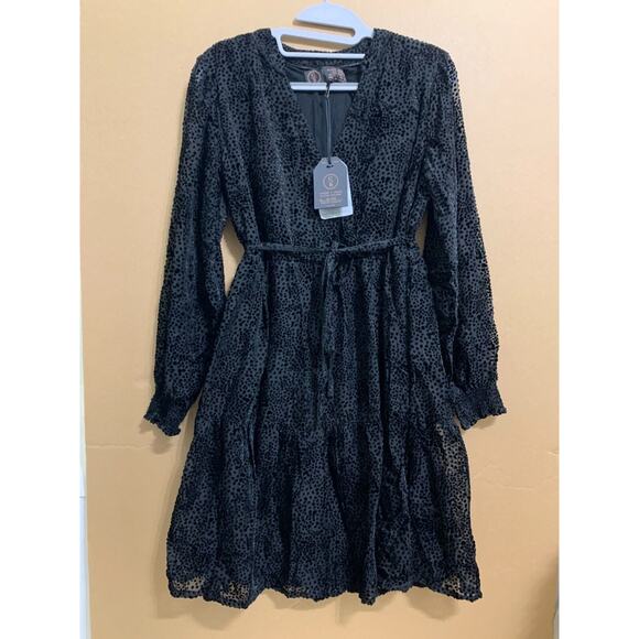 COPPER & BLACK by FAT FACE Burn Out Black LEXI DEVORE Party Dress Sz 8 NWT - Picture 7 of 14